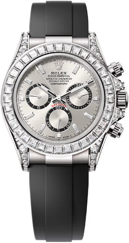 Rolex Cosmograph Daytona 40mm White Gold Diamond-Set Dial Oysterflex Bracelet Diamond-Set Bezel and Diamond-Set Lugs 126539TBR 2024 Model
