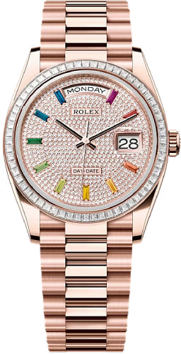 Rolex Day-Date 36 36mm Diamond-Paved Dial Diamond-Set Bezel President Bracelet - 128395TBR | 2024 Model