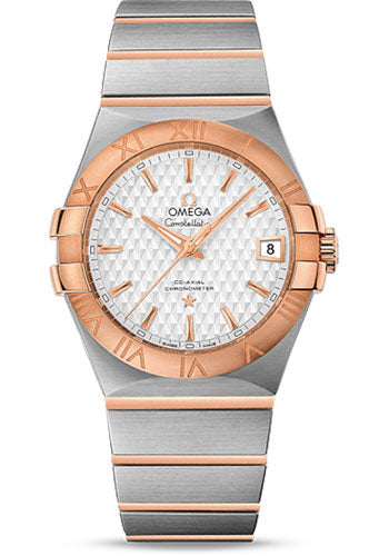 Omega Constellation Co-Axial Watch - 35 mm Steel Case - Red Gold Bezel - Silver Dial - Red Gold Bracelet - 123.20.35.20.02.005