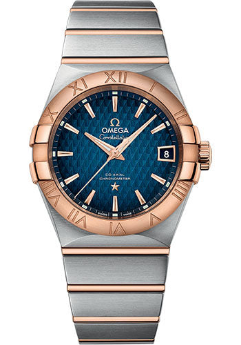 Omega Constellation Omega Co-Axial - 38 mm Steel And Red Gold Case - Blue Dial - 123.20.38.21.03.001