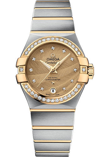 Omega Constellation Co-Axial Watch - 27 mm Steel And Yellow Gold Case - Sandy Champagne Dial - 123.25.27.20.58.002