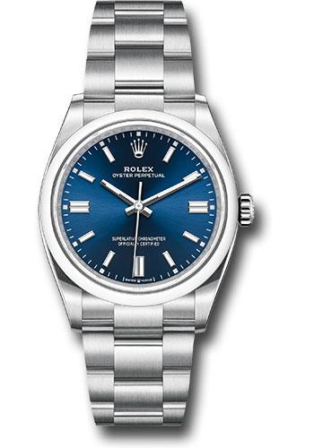 Rolex Oyster Perpetual 36 Watch - Domed Bezel - Blue Index Dial - Oyster Bracelet - 2020 Release - 126000 bluio