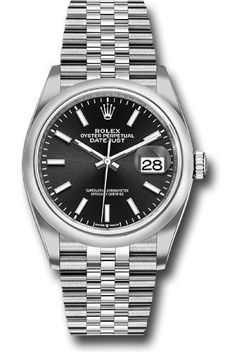 Rolex Steel Datejust 36 Watch - Domed Bezel - Black Index Dial - Jubilee Bracelet - 2019 Release - 126200 bkij