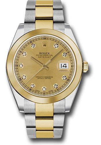 Rolex Steel and Yellow Gold Rolesor Datejust 41 Watch - Smooth Bezel - Champagne Diamond Dial - Oyster Bracelet - 126303 chdo