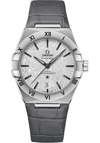 Omega Constellation OMEGA Co-Axial Master Chronometer - 39 mm Steel Case - Rhodium-Grey Dial - Grey Leather Strap - 131.13.39.20.06.001