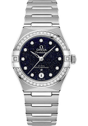 Omega Constellation Omega Co-Axial Master Chronometer - 29 mm Steel Case - Diamond Bezel - Blue Glass Diamond Dial - 131.15.29.20.53.001