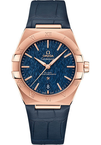 Omega Constellation OMEGA Co-Axial Master Chronometer - 39 mm Sedna Gold Case - Blue Dial - Brown Leather Strap - 131.53.39.20.03.001