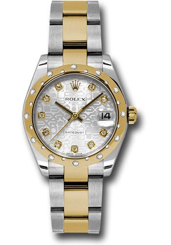 Rolex Steel and Yellow Gold Datejust 31 Watch - 24 Diamond Bezel - Silver Jubilee Diamond Dial - Oyster Bracelet - 178343 sjdo