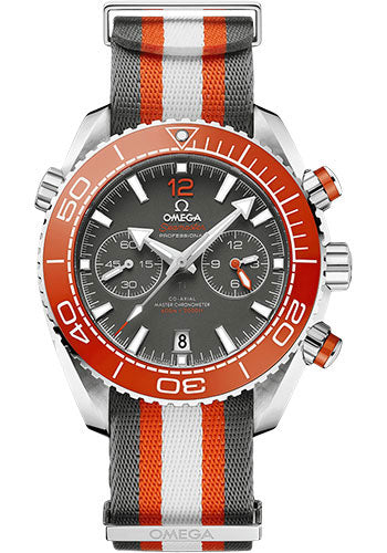 Omega Seamaster Planet Ocean 600M Omega Co-Axial Master Chronometer Chronograph - 45.5 mm Steel Case - Ceramised Titanium Dial - Grey And White Polyamide Nato Strap - 215.32.46.51.99.001