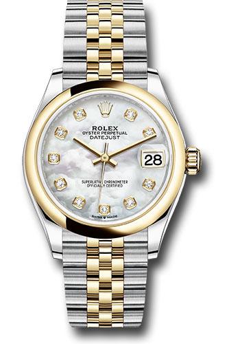 Rolex Steel and Yellow Gold Datejust 31 Watch - Domed Bezel - Mother-of-Pearl Diamond Dial - Jubilee Bracelet - 278243 mdj