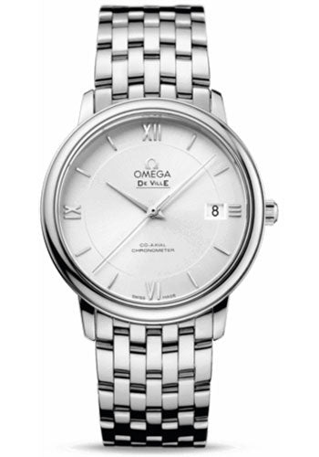 Omega De Ville Prestige Co-Axial Watch - 36.8 mm Steel Case - Silver Dial - 424.10.37.20.02.001