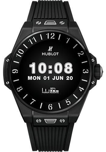 Hublot Big Bang e Black Ceramic Watch - 42 mm - Digital Hublot Watchfaces Dial - Black Rubber Strap-440.CI.1100.RX