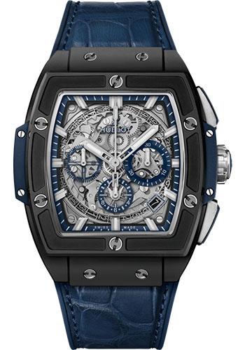 Hublot Spirit of Big Bang Ceramic Blue Watch - 42 mm - Sapphire Dial - Blue Rubber and Leather Strap-641.CI.7170.LR