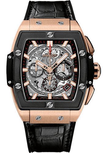 Hublot Spirit of Big Bang King Gold Ceramic Watch - 42 mm - Sapphire Dial - Black Rubber and Leather Strap-641.OM.0183.LR