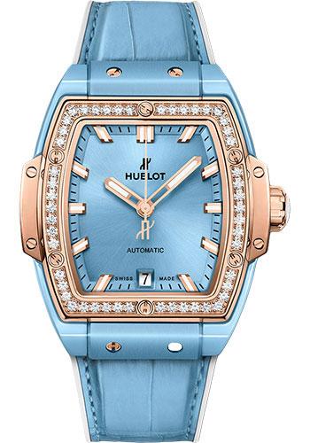 Hublot Spirit Of Big Bang Light Blue Ceramic King Gold Diamonds Watch - 39 mm - Light Blue Dial-665.EO.891L.LR.1204