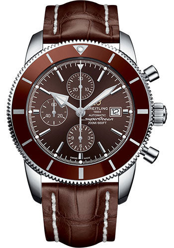 Breitling Superocean Heritage II Chronograph 46 Watch - Steel Case - Copperhead Bronze Dial - Brown Croco Strap - A1331233/Q616/757P/A20D.1