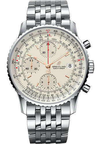 Breitling Navitimer 1 Chronograph 41 Watch - Steel Case - Mercury Silver Dial - Steel Pilot Bracelet - A13324121G1A1