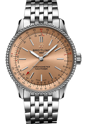 Breitling Navitimer Automatic 35 Watch - Stainless Steel - Copper Dial - Metal Bracelet - A17395201K1A1