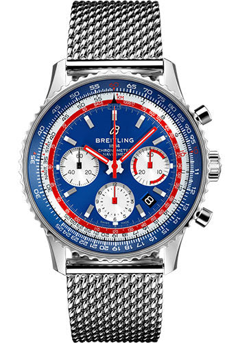 Breitling Navitimer B01 Chronograph 43 Pan Am Watch - Steel - Blue Dial - Steel Bracelet - AB01212B1C1A1