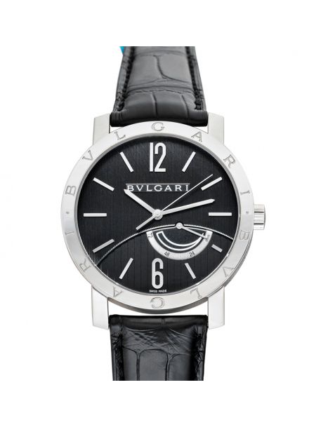 Bvlgari Manual-winding Black Dial Stainless Steel Men's Watch