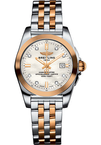 Breitling Galactic 29 Sleek Watch - Steel & rose Gold - Pearl Diamond Dial - Steel And Rose Gold Bracelet - C7234812/A792/791C