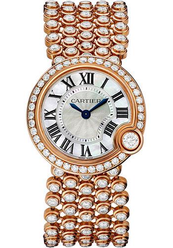Cartier Ballon Blanc de Cartier Watch - 30.2 mm Pink Gold Case - Diamond Bezel - Mother-of-Pearl Diamond Dial - Mother Of Pearl Bracelet - HPI00759