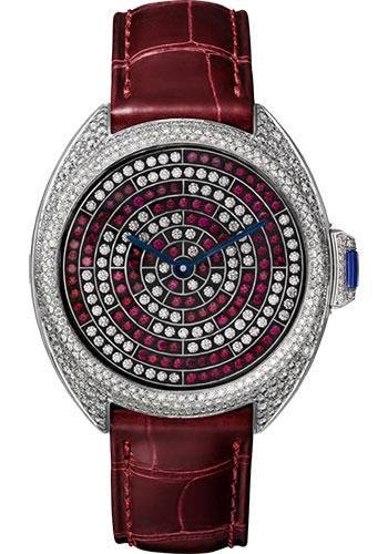 Cartier Cle de Cartier Limited Edition of 30 Watch - 40 mm White Gold Diamond Case - White Gold Nac-Treated Dial - HPI01101
