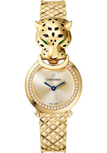 Cartier La Panthere Watch - 23.6 mm Yellow Gold Diamond Case - Gold-Finish Dial - Yellow Gold Bracelet - HPI01380