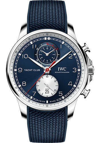 IWC Portugieser Yacht Club Chronograph Edition Orlebar Brown - Stainless Steel Case - Blue Dial - Blue Rubber Strap - IW390704