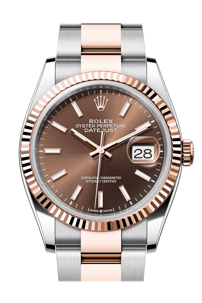 Rolex datejust 36 two tone rose gold top