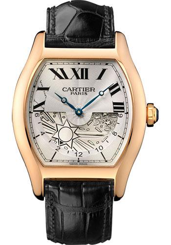Cartier Tortue Xl Watch - Pink Gold Case - Silvered Dial - Hand-Sewn Full-Grain Alligator Strap - W1553551