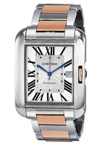 Cartier Tank Anglaise Watch - Large Steel And Pink Gold Case - W5310006