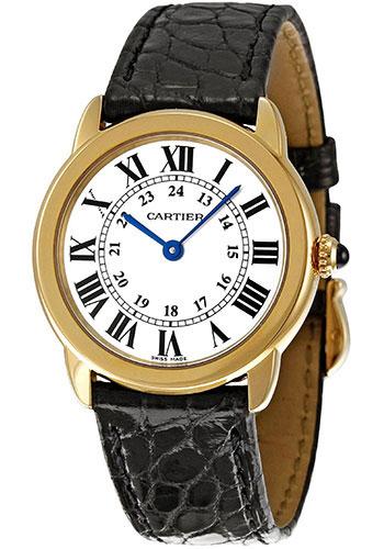 Cartier Ronde Solo Watch - Small Yellow Gold Case - Alligator Strap - W6700355