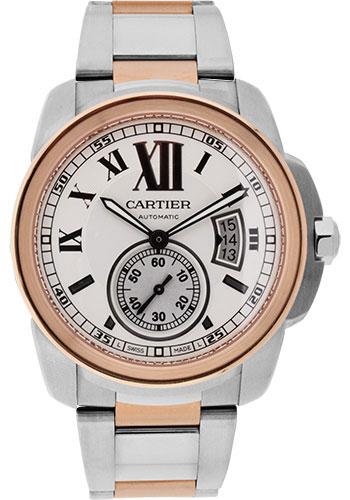 Cartier Calibre de Cartier Watch 42 mm Steel Case Pink Gold Bezel Lux Time Inc