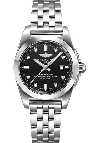 Breitling Galactic 29 Sleek Watch - Steel - Trophy Black Diamond Dial - Steel Bracelet - W72348121B1A1