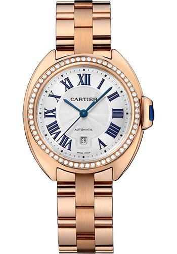 Cartier Cle de Cartier Watch - 31 mm Pink Gold Diamond Case - White Dial - WJCL0046
