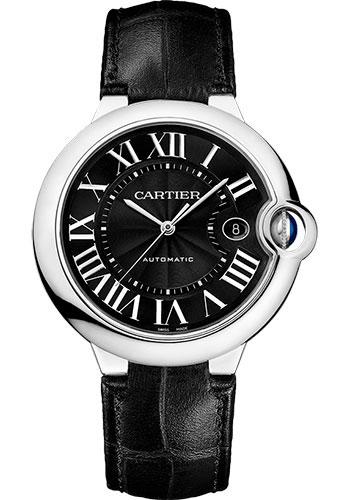 Cartier Ballon Bleu De Cartier Watch - 42.1 mm Steel Case - Black Dial - Black Alligator Strap - WSBB0003